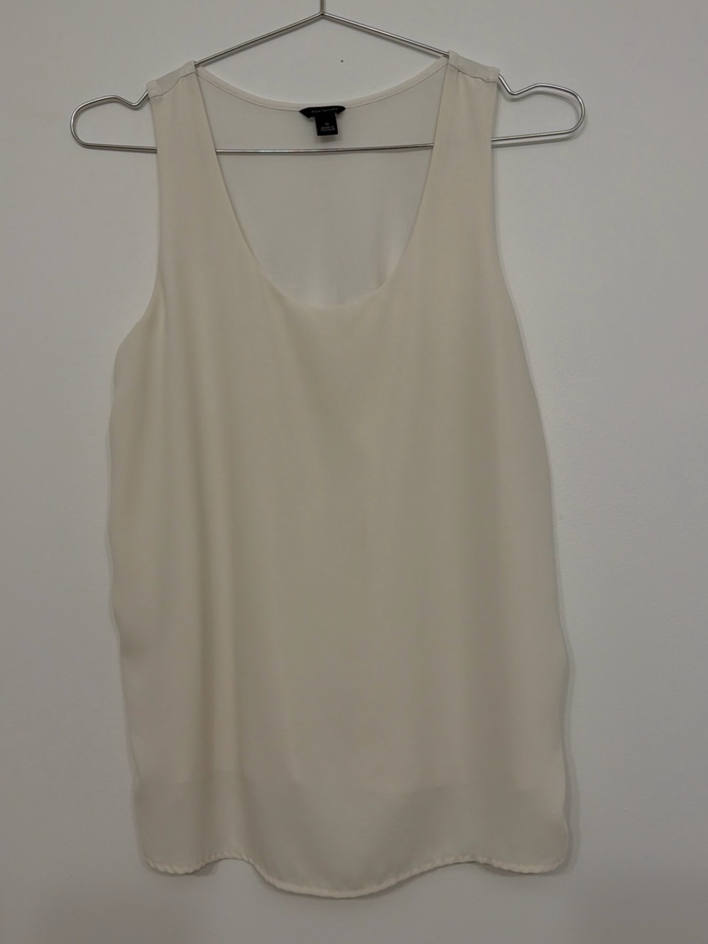 Ann Taylor Sleeveless Cream Layered Shell Top